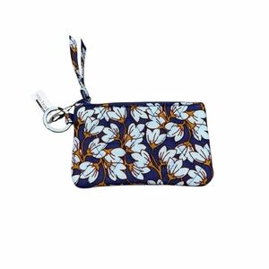 Vera Bradley PawPaw Flower Zip ID Case With Keychain NWT